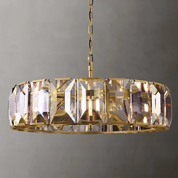 Роскошная современная светодиодная хрустальная люстра для столовой, гостиной, спальни, Круглый Прямоугольный дизайн, Подвесной светильник
