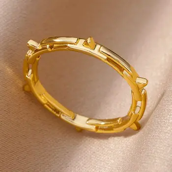 Готическое кольцо с шипами и заклепками в виде конуса для женщин, позолоченное Винтажное кольцо в стиле Панк 2023, модные украшения для вечеринок в стиле эмо anillos mujer