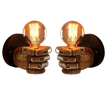 Креативный ретро E27 светодиодный настенный светильник из смолы Industrial Fist Wall Light Torch Lantern Промышленный декор для бара