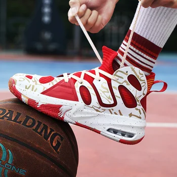 Высококачественная новая баскетбольная обувь на воздушной подушке, мужская спортивная обувь, удобная уличная нескользящая баскетбольная обувь для тренировок