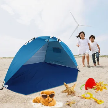 Пляжная палатка на 2 персоны, солнцезащитный козырек, палатка-козырек из прочного полиэстера 170 Т для рыбалки, кемпинга, пеших прогулок, парка для пикников