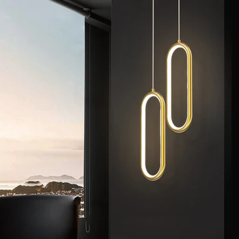 Скандинавские современные простые прикроватные светильники для спальни, подвесные светильники для гостиной, регулируемая фоновая стена из меди, персонализированная маленькая люстра