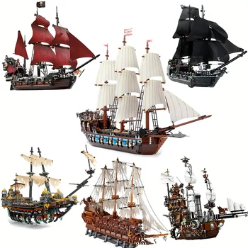 Новый Пиратский Имперский Карибский Корабль Флагман Black Pearl Silent Mary Совместимый 10210 70810 4184 4195 71042 Строительный Блок Игрушки