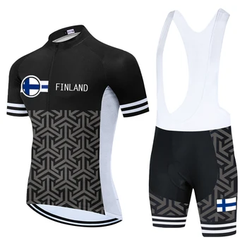Летний Комплект Майки для Велоспорта 2021 Team Finland MTB Bicycle MTB Clothing Одежда Для Горных велосипедов Maillot Ropa Ciclismo 20D GEL Men