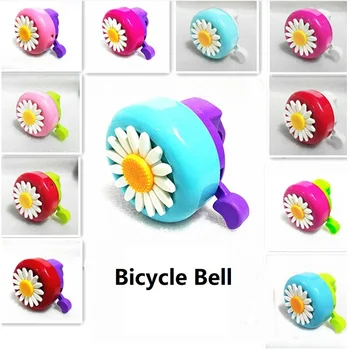 Многоцветный детский забавный велосипедный звонок, ромашка, рожки, Велосипедное кольцо для девочек, сигнализация для рулей, Сплав Пластика, Горячая