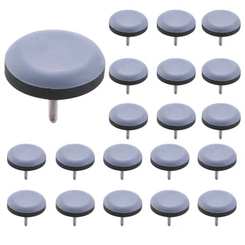 20шт планеров для стульев 25 мм, мебельных ползунков, легко перемещаемых накладок из ПТФЭ круглой формы с защитными ножками для деревянных полов