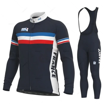 Осенний комплект Джерси для велоспорта Сборной Франции с длинным рукавом, Одежда для горных велосипедов, Мужская Гоночная Велосипедная одежда Ropa Maillot Ciclismo