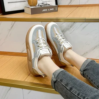 Брендовые женские массивные кроссовки, Дизайнерская вулканизированная обувь, Корейская мода, Новая Женская повседневная обувь на платформе, Женская спортивная обувь