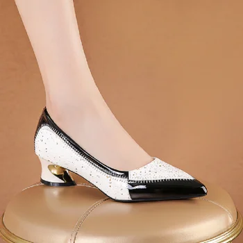 Женские модные Классические туфли-лодочки из искусственной кожи высокого качества, женская повседневная летняя обувь Sapatilha Feminina