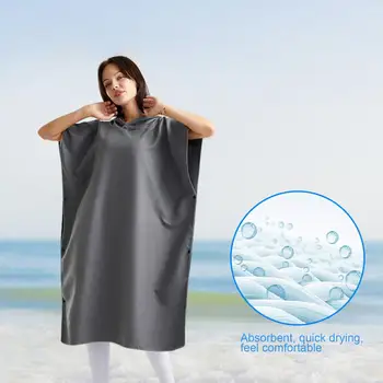 Купальные полотенца, халат для переодевания, Пончо, Дышащее, Быстросохнущее, Сверхвысокопоглощающее, Удлиненное Сменное полотенце для пляжа