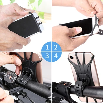 1 шт. Универсальный силиконовый Велосипедный держатель для телефона, мотоцикла для iPhone 12 11 pro max 7, подставка для мобильного телефона, крепление для велосипеда с GPS-креплением