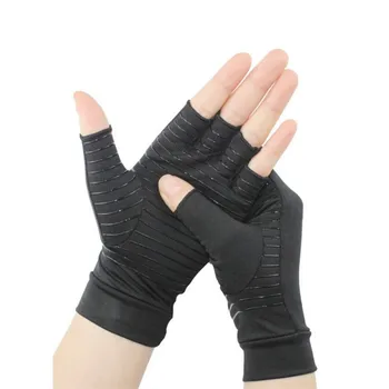 Уличные перчатки из медного волокна на половину пальца, велосипедные Теплые мужские силиконовые нескользящие перчатки для занятий спортом, фитнесом, велоспортом.