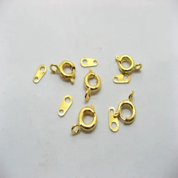 50 шт. Позолоченные пружинные кольца с застежками для ожерелья, браслета, пряжки 