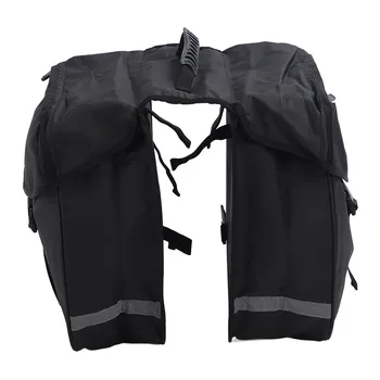 Двусторонняя седельная сумка Водонепроницаемая легкая велосипедная задняя сумка 34 л из ткани Оксфорд со светоотражающими полосками для ночной езды