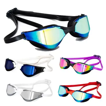Профессиональные очки для плавания Очки для плавания с берушами, зажим для носа, водонепроницаемый силикон с гальваническим покрытием очки для плавания Adluts