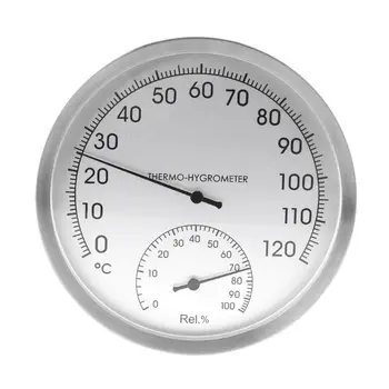 5-дюймовый термометр-гигрометр, настенный из нержавеющей стали, Внутренняя сауна на открытом воздухе
