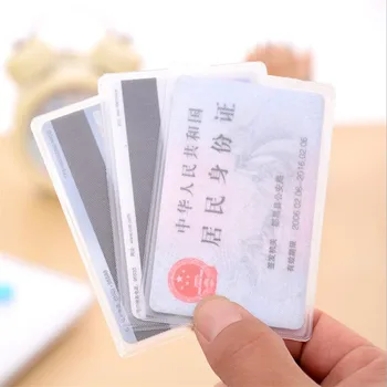 10 шт. Прозрачный чехол для удостоверения личности из ПВХ для защиты кредитных карт, защита для карт, водонепроницаемый Прозрачный держатель для карт, сумка