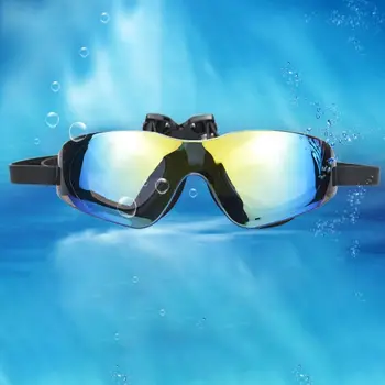 Водонепроницаемые плавательные очки с гальваническим покрытием, Противотуманные Очки для дайвинга HD, Широкий обзор, Регулируемые гальванические очки для плавания