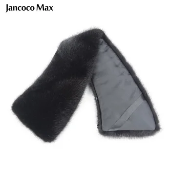 Jancoco Max S1051 Подкладка 50 см Воротник из натурального меха Норки Мужская Зимняя мода