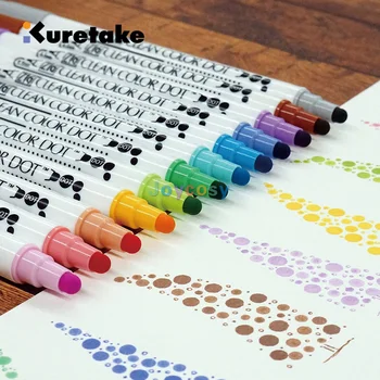 Маркер Kuretake Zig Clean Color DOT, набор из 4/6/12 цветов, двойной наконечник, для ведения дневника, рукоделия, иллюстрации, Сертифицирован AP
