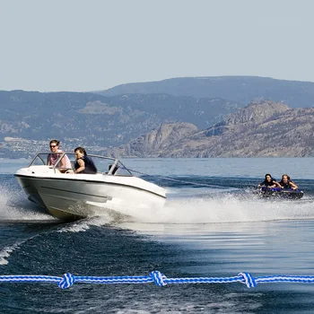 Буксирный трос для лодки Регулируемой длины, буксирный трос для водных лыж, устойчивый к ультрафиолетовому излучению, с держателем веревки, аксессуары для водных видов спорта для серфинга