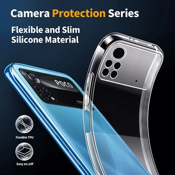 Новый Защитный Чехол Для камеры Crystal Fundas Силиконовый Чехол Для Телефона Xiaomi POCO X4 Pro 5G Case Poco M4 Pro 4G Мягкий Прозрачный Чехол