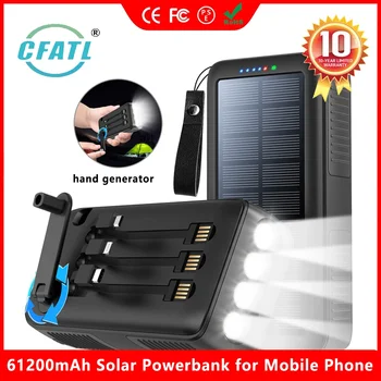 Солнечный Банк Питания 61200 мАч Аккумулятор Электростанции Магнитная Беспроводная Солнечная Быстрая Зарядка Внешний Аккумулятор для Xiaomi iPhone Samsung