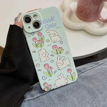 Чехол для телефона Tulip Flower Rabbit для iPhone 14 13 12 11 Pro XS MAX XR 7 8 Plus, чехлы-вкладыши