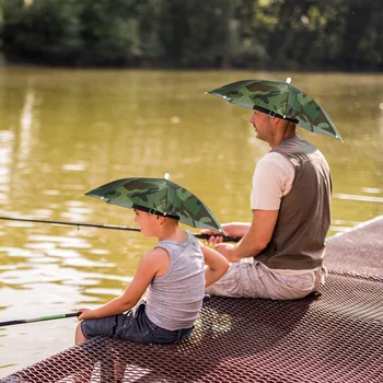 Открытый складной головной зонтик, шляпа от дождя, солнцезащитный головной убор, солнцезащитная кепка для рыбалки, гольфа, велоспорта, пеших прогулок, кемпинга