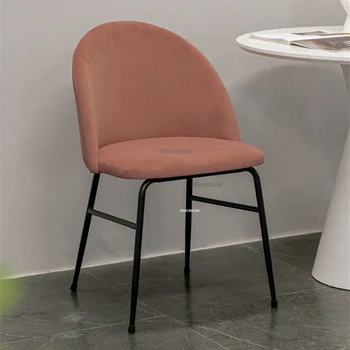 Современные металлические обеденные стулья Креативная домашняя простота Дизайнерские ресторанные обеденные стулья Мебель для столовой Стул со спинкой