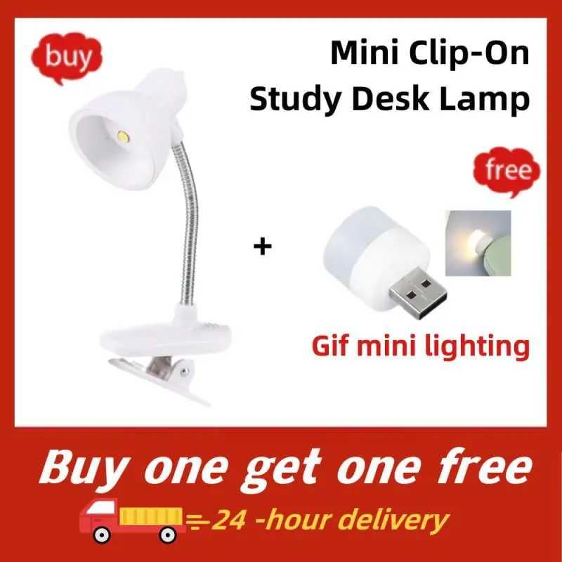 Мини-настольная лампа для учебы с креплением на батарейках, Гибкая прикроватная тумбочка, осветительные лампы, светодиодные мини-книжные светильники, Лампа для чтения