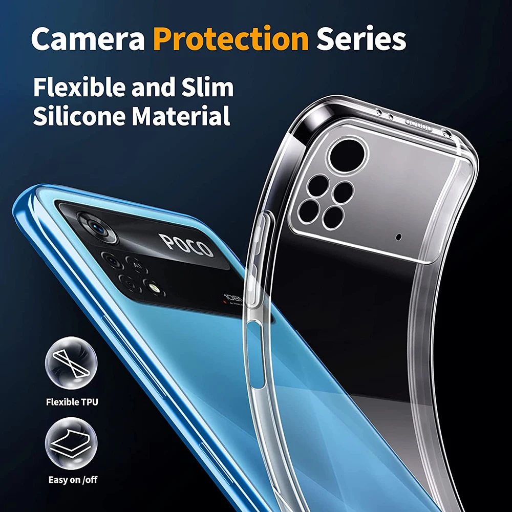 Новый Защитный Чехол Для камеры Crystal Fundas Силиконовый Чехол Для Телефона Xiaomi POCO X4 Pro 5G Case Poco M4 Pro 4G Мягкий Прозрачный Чехол
