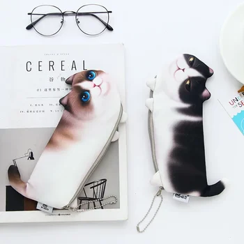3D-моделирование кошачьей сумки для карандашей Papelaria, мягкий пенал, милый канцелярский материал, школьные принадлежности Escolor, Кавайный пенал