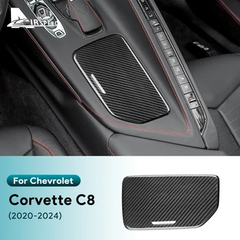 Для Chevrolet Corvette C8 2020 2021 2022 2023 Из Настоящего Твердого Углеродного Волокна Центральный Механизм Управления Наклейка На Стакан Воды Аксессуары Для Интерьера