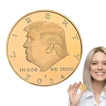 Памятная монета Трампа 2024 Президент США Сувенир Спасите Америку снова Монета Вызова сторонников Подарок из позолоченной монеты