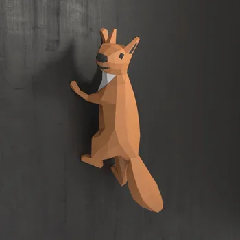 Модель Белки 3D Стерео DIY Papercraft Ручной Работы Животные Поделки Статуя Белки Искусство Настенное Украшение Комнаты Настенные Подвесные Декоры