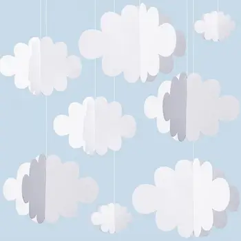 1 Комплект 3D Облачных украшений Подвесное облако Реалистичные Поделки на стену Искусственные Облака Реквизит Поддельные Войлочные Облачные украшения Принадлежности для вечеринок