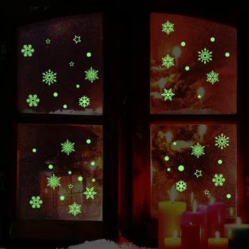 Рождественская наклейка на окно в виде снежинки, Рождественские Наклейки на стены, наклейки на стены комнаты, Рождественские украшения для дома, наклейка на Новый 2023 год