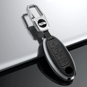 Автомобильный Пульт Дистанционного Управления Из Сплава Кожаный Чехол Для Ключей Cover Shell Fob Для VW Volkswagen Golf 8 MK8 Gti R Skoda Octavia 3 Кнопки Smart Key Protecto
