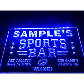 Название Персонализированный Пользовательский Спортивный Бар Beer Pub LED Неоновая Вывеска-3D Резьба по Дереву для Дома, Комнаты, Спальни, Офиса, Декора Фермерского дома