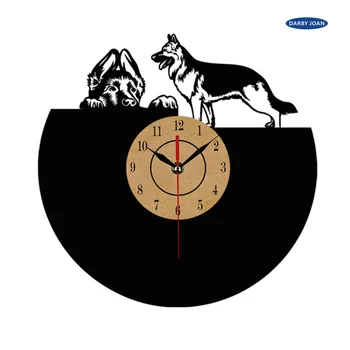 2017 Горячая виниловая пластинка, настенные часы, Дизайн Собаки, Настенные часы, кварцевый механизм, Черная виниловая пластинка Reloj
