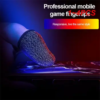 1 ~ 4ШТ Пара Для PUBG Gaming Рукав Для Пальцев Дышащие Кончики Пальцев Потеющие Противоскользящие Перчатки Для Большого Пальца Для Мобильных устройств