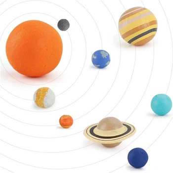 Моделирование Солнечной системы, 9 шт. Пластиковые фигурки модели Вселенной космической планетной системы, учебные материалы, научные развивающие игрушки