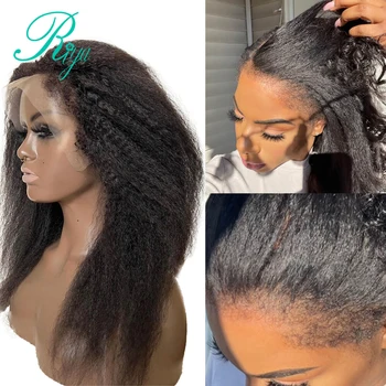 Парики из человеческих волос 13X6 на шнурке спереди для чернокожих женщин, 180% синтетическая застежка на шнурке 4X4, кудрявый парик из детских волос, предварительно выщипанные бразильские волосы Remy