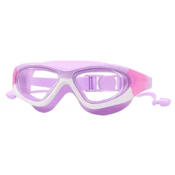 Плавательные очки для детей, защищающие от ультрафиолета, детские очки для плавания с затычками для ушей, плавательные очки для детей, подростков, Молодежные очки для плавания, протекающие