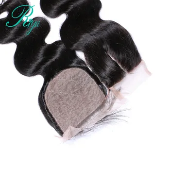 Бразильские объемные волнистые волосы на основе шелка, 100% Натуральные человеческие волосы, волна воды, Предварительно выщипанный волосяной покров С натуральным цветом волос младенца