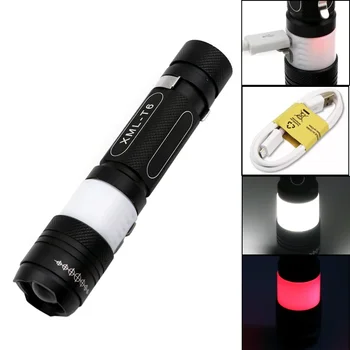 Мощный светодиодный + COB фонарик, USB Перезаряжаемый фонарик с боковой подсветкой, портативный карманный рабочий фонарь с зажимом для ручки, походная лампа, фонарь