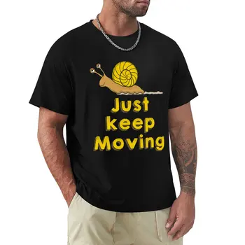 Just Keep Moving - Милая и забавная футболка с улиткой, футболка с коротким рукавом, эстетическая одежда, короткие мужские футболки с графическим рисунком