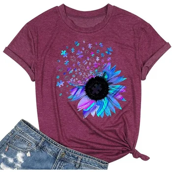 Женские футболки с изображением подсолнуха, топы с рисунком подсолнуха, повседневные летние топы без рукавов, праздничная футболка