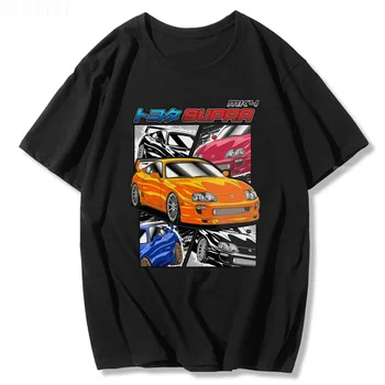 Забавная мужская футболка Supra MK4 в стиле ретро, Уличная одежда, Летние Графические топы Harajuku, Повседневная мода С Круглым вырезом
